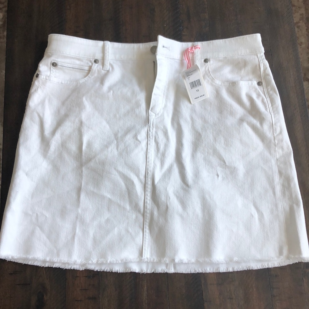 Vineyard Vines Raw Hem White Denim Skirt NWT